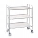 Bar Cart, foldable rolling serving cart, BAUHAUS, 3-Tier. White frame