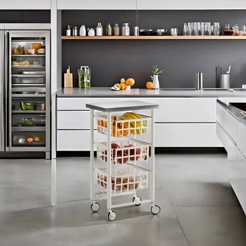 white kitchen cart