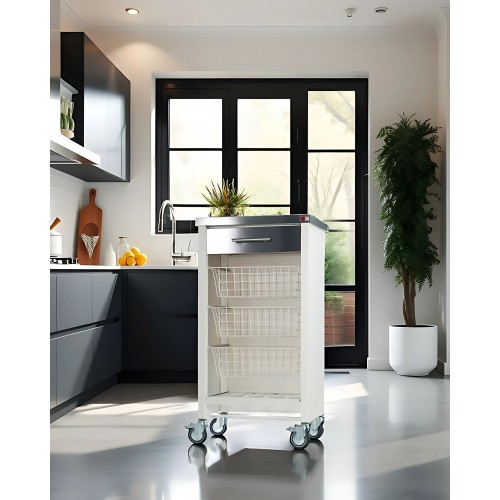 white kitchen cart
