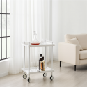 Multipurpose cart with wheels for living or dining room