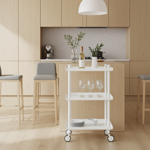 Chariot polyvalent à roulettes pour cuisine ou salle à manger