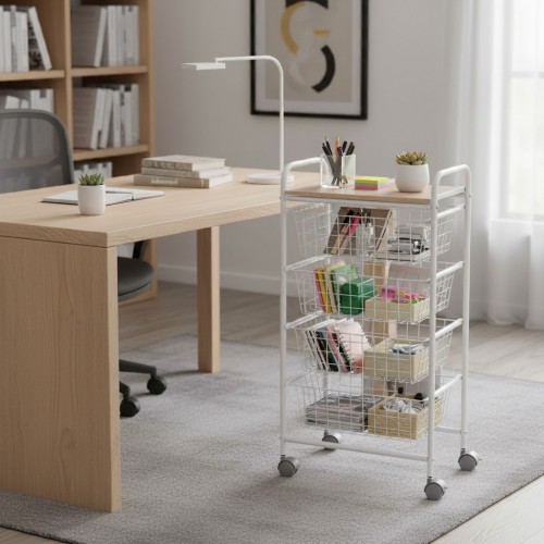 Chariot FIESTA utilisé comme meuble de bureau, rangement pratique pour livres et fournitures