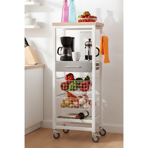 vertical kitchen cart with coffee maker, bottles, and fresh produce – modern and compact kitchen storage solution, ONDA ALTO