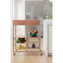 Carro OSLO colocado en una cocina contemporánea – organizador práctico con frutas, verduras y botellas