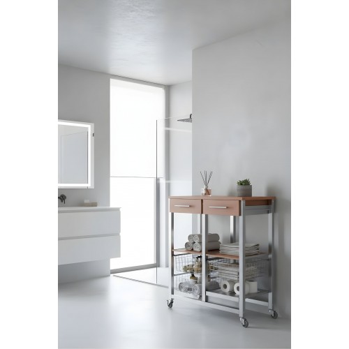 Carro de baño OSLO en un baño moderno – diseño elegante y espacio de almacenamiento funcional