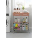 Carro OSLO junto a lavadora – organizador para toallas, detergentes y artículos de limpieza