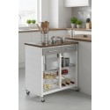 BERGEN Cherry kitchen cart in modern kitchen with bottles – Don Hierro