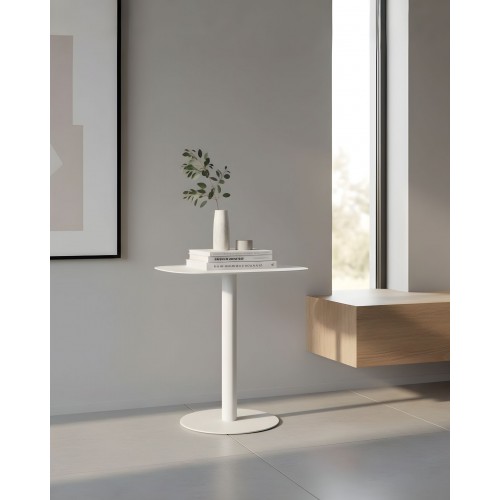 SKANDY white accent table for small spaces