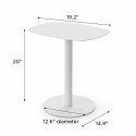 Dimensions of SKANDY white metal end table