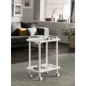 LEKY Bar & Serving Cart used as storage cart with books in living room